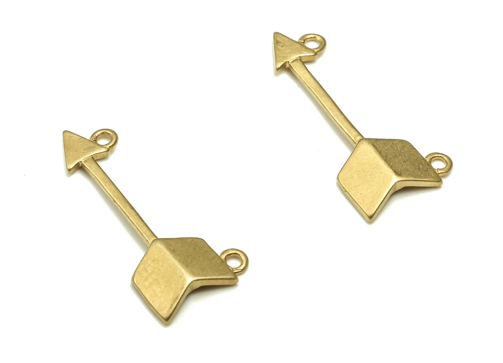 Brass Arrow Earring Connector - Raw Brass Arrow Earring Charms - Earring Findings - Jewelry Making Supplies - 19.07x8.59x1.86mm - PP4552 - DOMEDBAZAAR