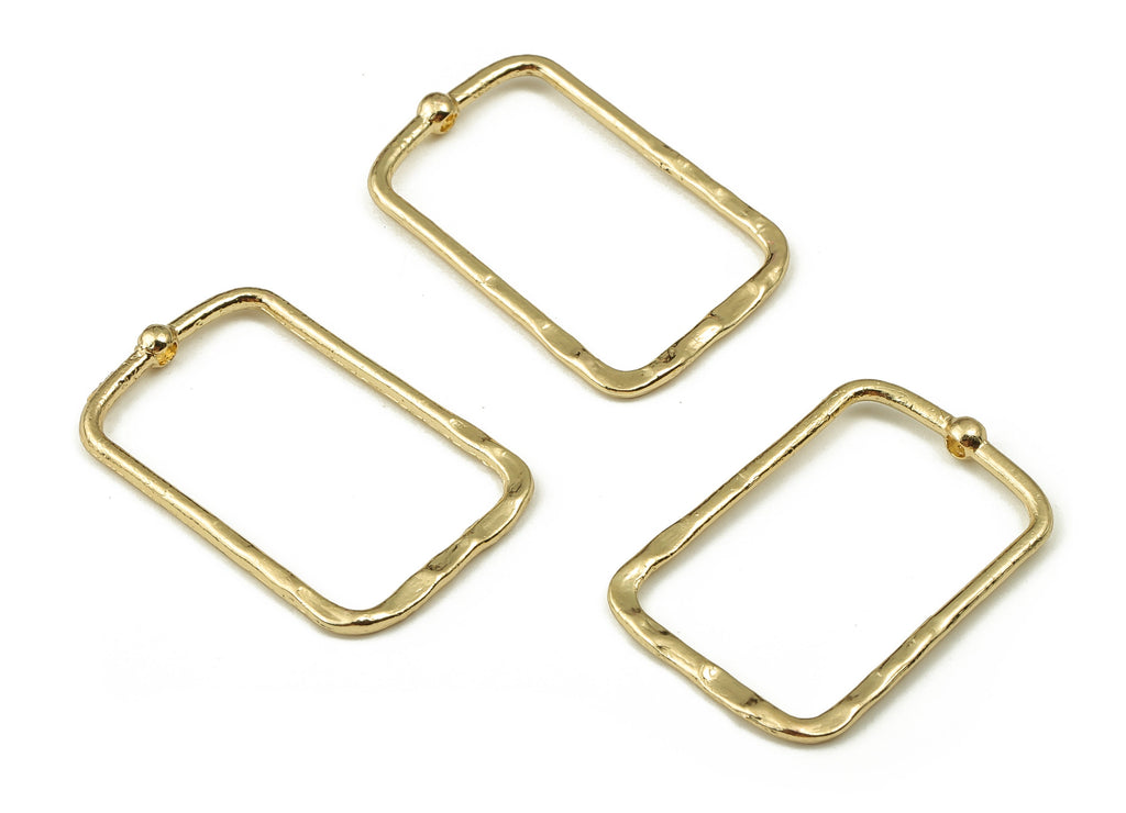 Alloy Rectangle Earring Charms - Zinc Alloy Rectangle Pendant Charm - Gold Tone Plated Alloy - Jewelry Supplies -27.24x18.45x1.5mm- ZZ1815 - DOMEDBAZAAR
