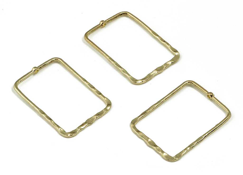 Alloy Square Earring Charm - Zinc Alloy Square Pendant Charm - Gold Tone Plated Alloy - Jewelry Making Supplies -33.05x23.51x1.41mm - ZZ1821 - DOMEDBAZAAR