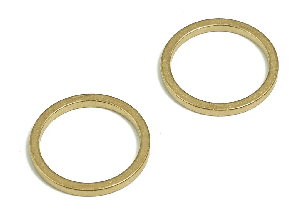 Brass Round Ring Pendants- Brass Round Links - Raw Brass Circle Connector - Jewelry Making Supplies -Earring Findings - 20x2x2mm - PP4709 - DOMEDBAZAAR