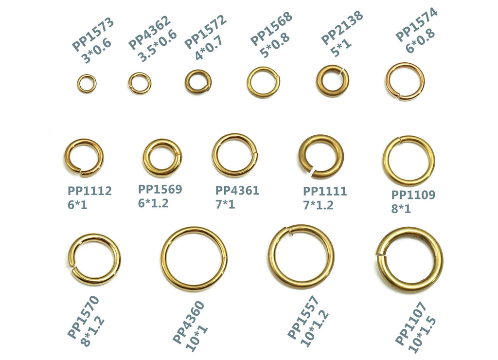 Brass Open Jump Rings - 1.0x5mm - Raw Brass Open Jump Rings - Circle Jump Rings - Jewelry Supplies - PP2138 - DOMEDBAZAAR