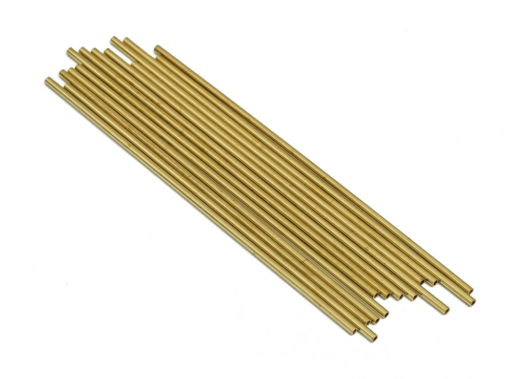 Round Brass Himmeli Tubes - Raw Brass Himmeli DIY Tube Beads - Circle Pipes for Geometric Shapes - For Air Plants -1.5x0.2x80mm- PP4567-80 - DOMEDBAZAAR