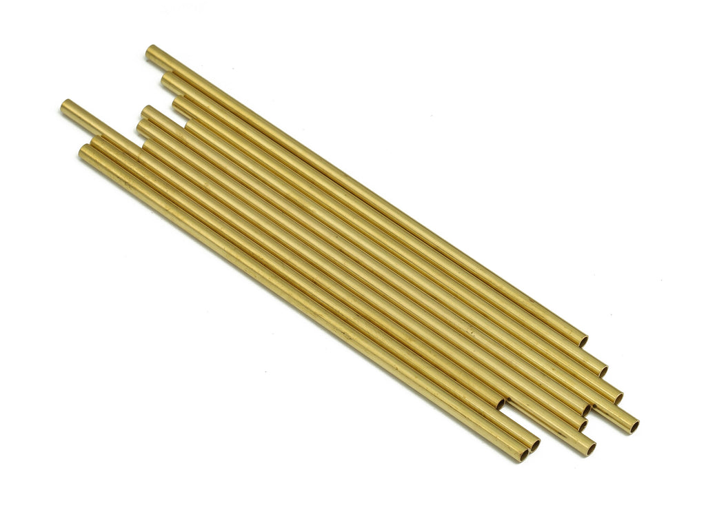 Round Brass Himmeli Tubes - Raw Brass Himmeli DIY Tube Beads - Circle Pipes for Geometric Shapes - For Air Plants -2x0.2x70mm- PP4568-70 - DOMEDBAZAAR