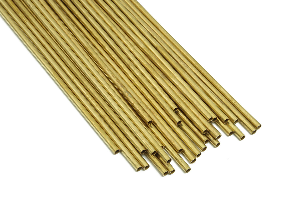 Round Brass Himmeli Tubes - Raw Brass Himmeli DIY Tube Beads - Circle Pipes for Geometric Shapes - For Air Plants -2.5x0.2x275mm- PP4569-275 - DOMEDBAZAAR
