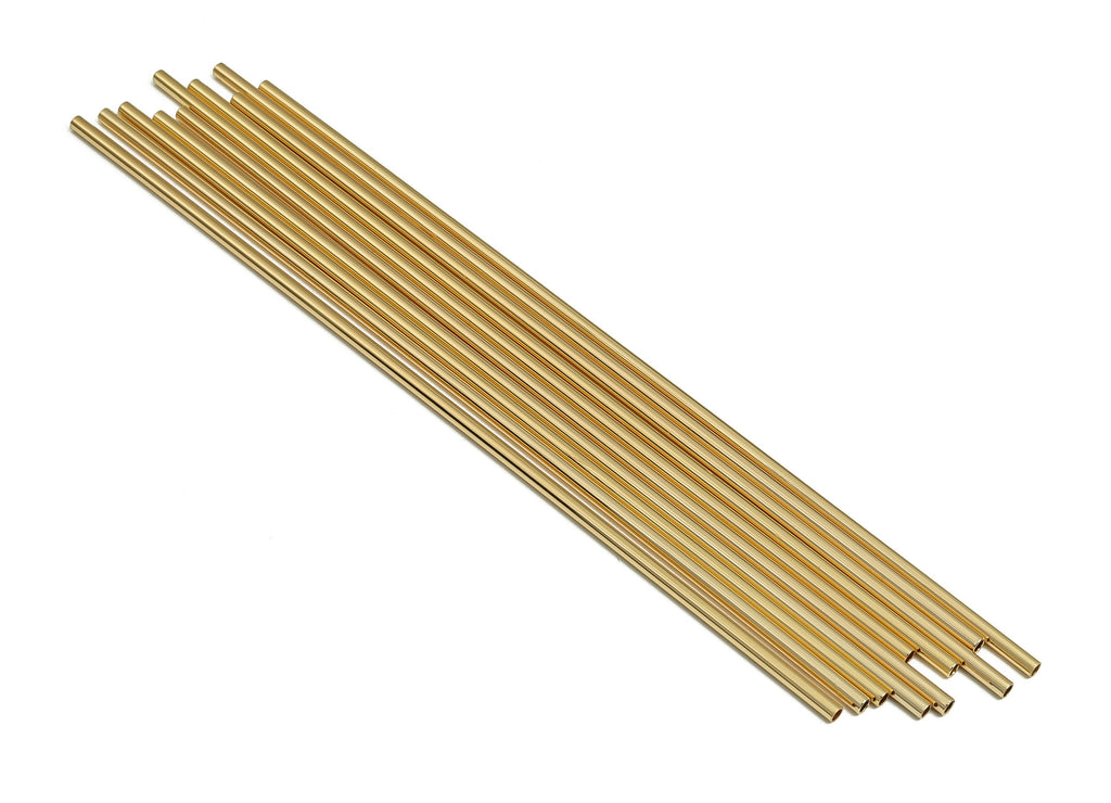Brass Himmeli Tubes - Brass Himmeli DIY Tube Beads - Geometric Shapes - For Air Plants - 18k Real Gold Plated Brass -2x0.2x120mm-RGP4048-120 - DOMEDBAZAAR