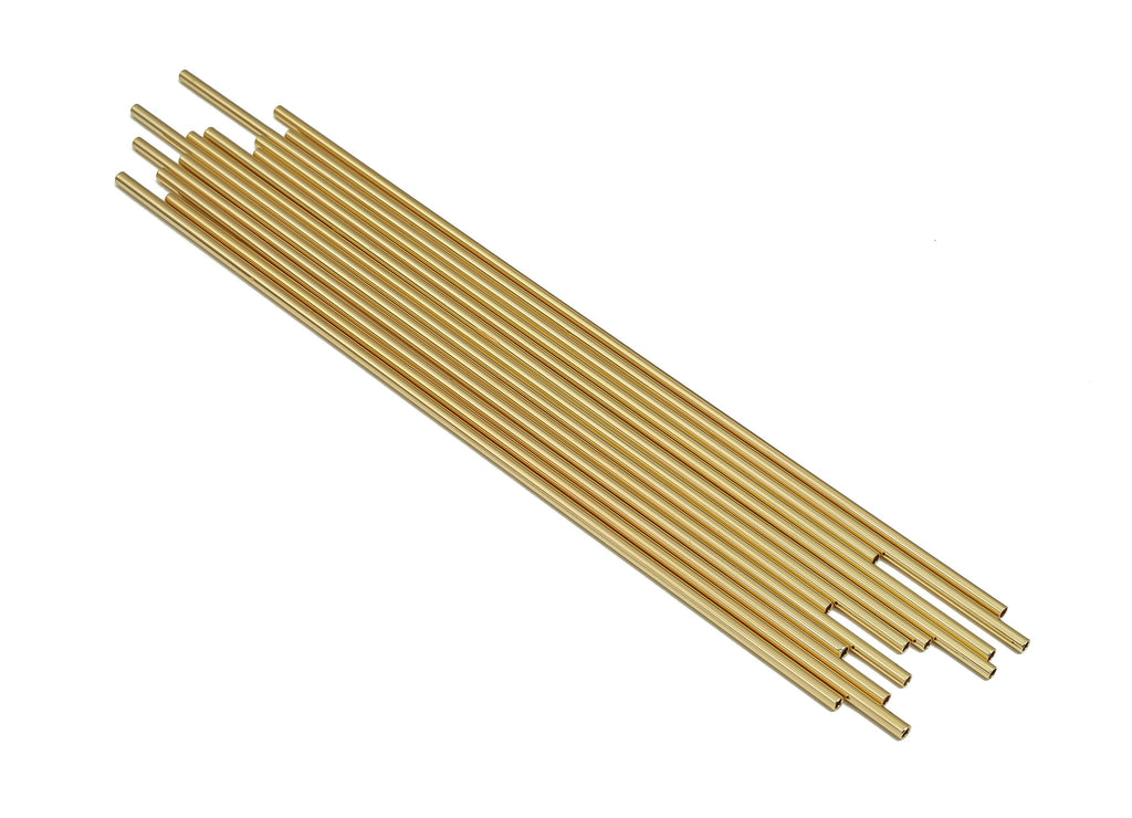 Brass Himmeli Tubes - Brass Himmeli DIY Tube Beads - Geometric Shapes - For Air Plants - 18k Real Gold Plated Brass -2x0.2x140mm-RGP4048-140 - DOMEDBAZAAR