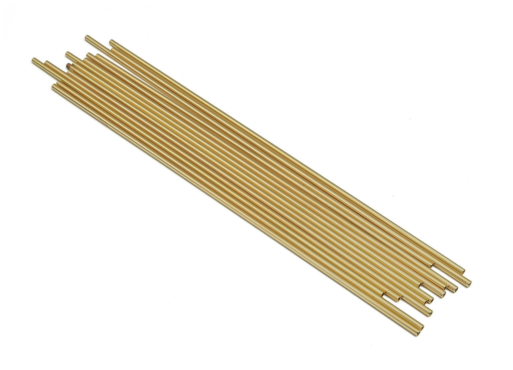 Brass Himmeli Tubes - Brass Himmeli DIY Tube Beads - Geometric Shapes - For Air Plants - 18k Real Gold Plated Brass -2x0.2x160mm-RGP4048-160 - DOMEDBAZAAR