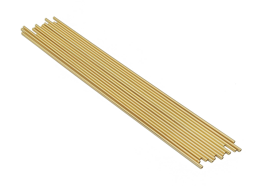 Brass Himmeli Tubes - Brass Himmeli DIY Tube Beads - Geometric Shapes - For Air Plants - 18k Real Gold Plated Brass -2x0.2x180mm-RGP4048-180 - DOMEDBAZAAR