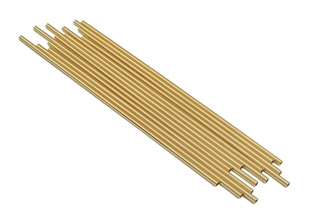Brass Himmeli Tubes - Brass Himmeli DIY Tube Beads - Geometric Shapes - For Plants - 18k Real Gold Plated Brass -2.5x0.2x140mm- RGP4049-140 - DOMEDBAZAAR