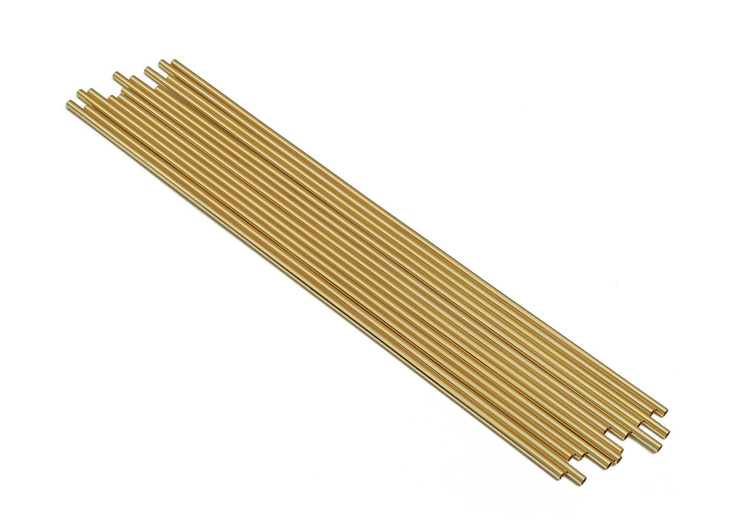Brass Himmeli Tubes -Brass Himmeli DIY Tube Beads - Geometric Shapes - For Plants - 18k Real Gold Plated Brass -2.5x0.2x190mm- RGP4049-190 - DOMEDBAZAAR