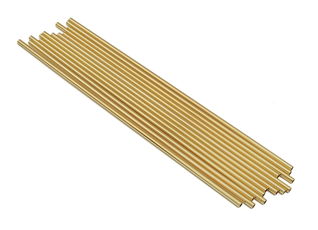 Brass Himmeli Tubes -Brass Himmeli DIY Tube Beads - Geometric Shapes - For Air Plants - 18k Real Gold Plated Brass -3x0.2x180mm- RGP4050-180 - DOMEDBAZAAR