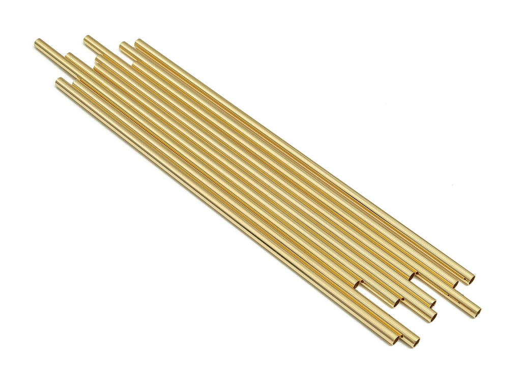 Brass Himmeli Tubes -Brass Himmeli DIY Tube Beads - Geometric Shapes - For Plants - 18k Real Gold Plated Brass -3.5x0.2x150mm- RGP4051-150 - DOMEDBAZAAR