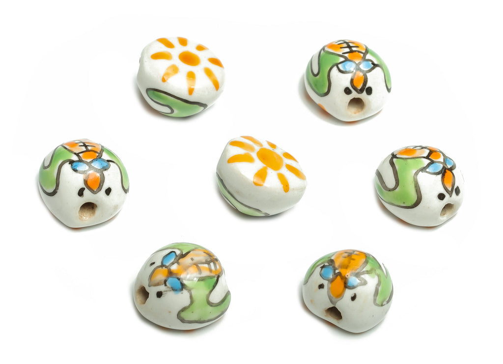 Glazed Ceramic Insect Beads - Carved Insect Beads - Handmade Beads - Necklace Beads - Connectors Beads - 14.41x13.99x9.98mm - NS1453 - DOMEDBAZAAR