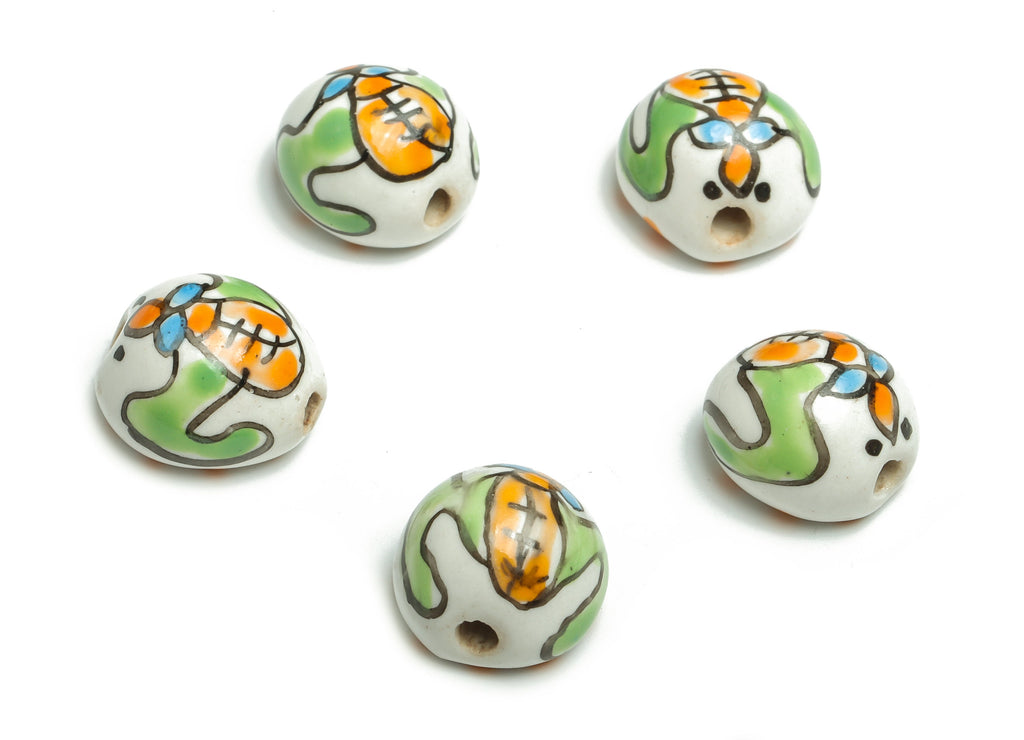 Glazed Ceramic Insect Beads - Carved Insect Beads - Handmade Beads - Necklace Beads - Connectors Beads - 14.41x13.99x9.98mm - NS1453 - DOMEDBAZAAR