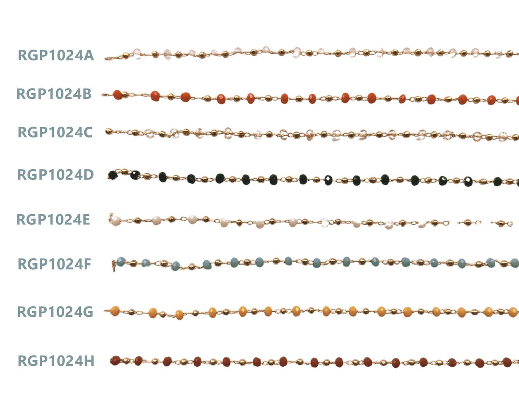 Bead Chain - Ball Satellite Soldered Chain - Brass Cable Chain - 18K Real Gold Plated - Miyuki Bead Chain - 0.12&quot; x 0.08&quot; x 0.01&quot; - RGP1024F - DOMEDBAZAAR