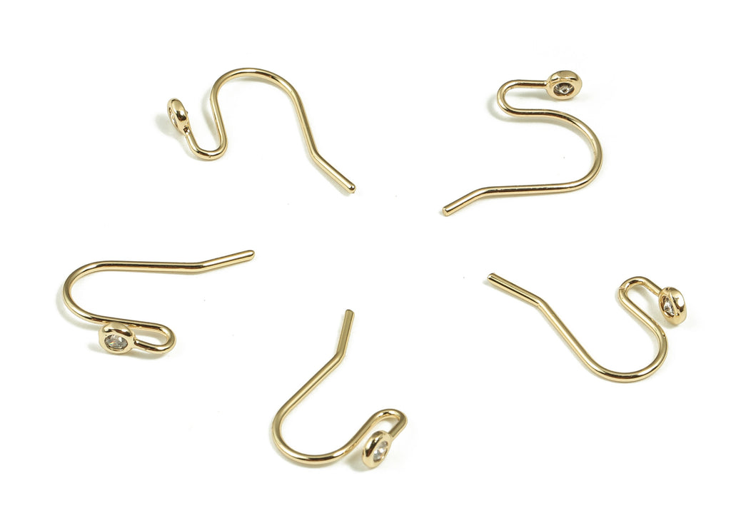 18K Real Gold Plated Brass Earring Wire - Brass Ear Wire - Earring Findings- Gold Earring Wire- Jewelry Supplies- 16.33x9.86x0.74mm- RGP4044 - DOMEDBAZAAR