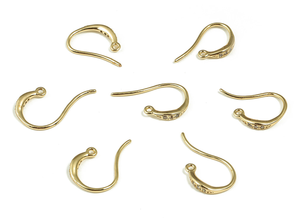 18K Real Gold Plated Brass Earring Wire - Brass Ear Wire - Earring Findings- Snake Earring Wire- Jewelry Supplies- 16.26x9.58x2.07mm-RGP4045 - DOMEDBAZAAR