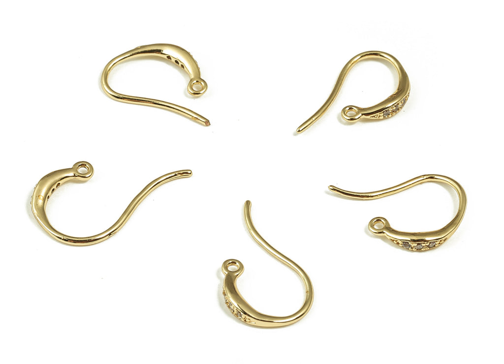 18K Real Gold Plated Brass Earring Wire - Brass Ear Wire - Earring Findings- Snake Earring Wire- Jewelry Supplies- 16.26x9.58x2.07mm-RGP4045 - DOMEDBAZAAR