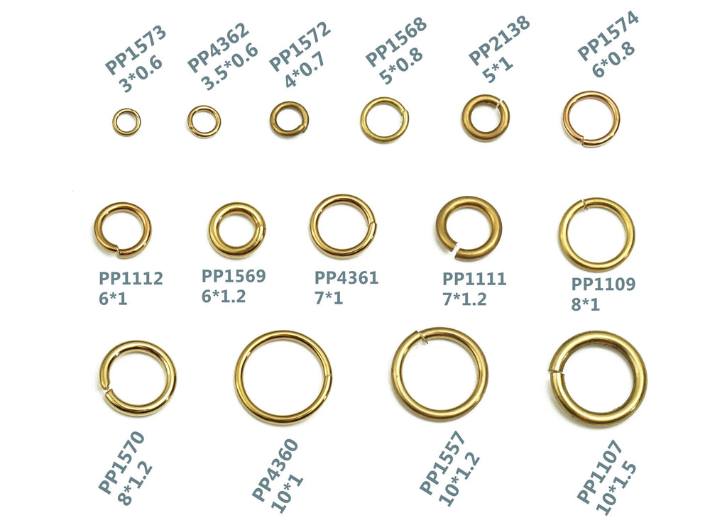 Brass Open Jump Rings - 4x0,7mm - Raw Brass Open Jump Rings - Jewelry Supplies - PP1572 - DOMEDBAZAAR