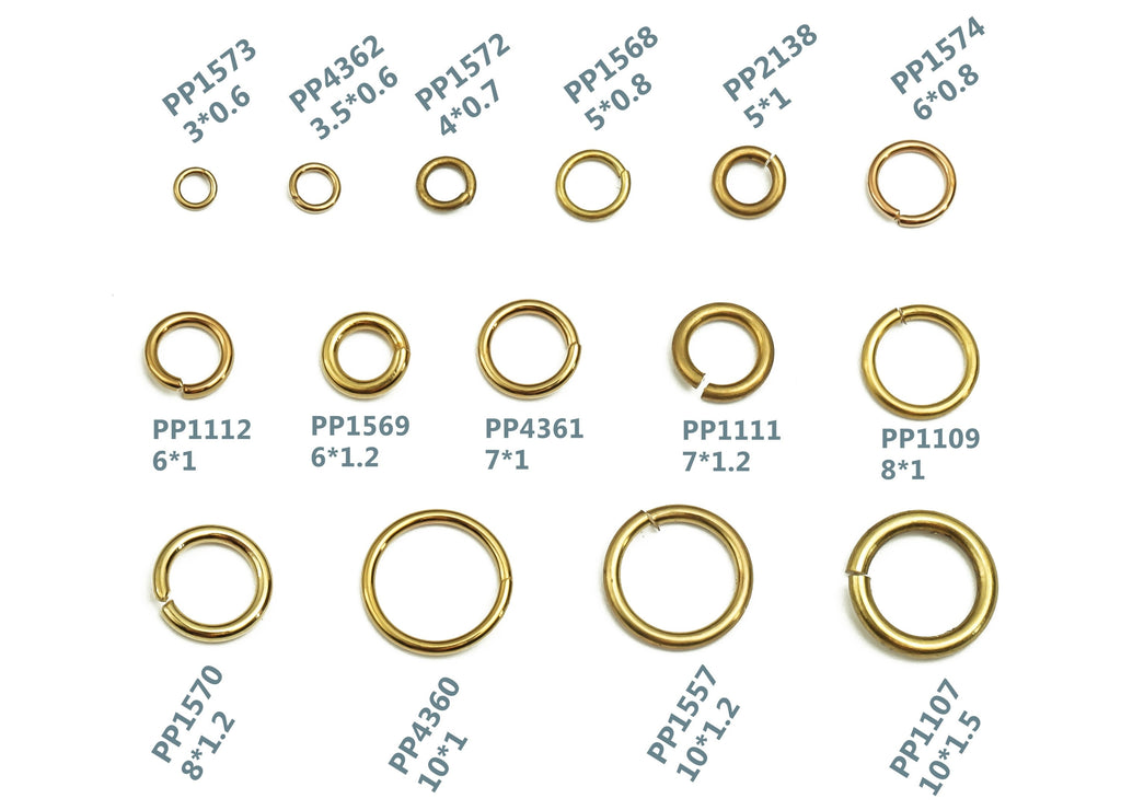 Brass Open Jump Rings -  6x0,8mm - Raw Brass Open Jump Rings - Jewellery Supplies - PP1574 - DOMEDBAZAAR