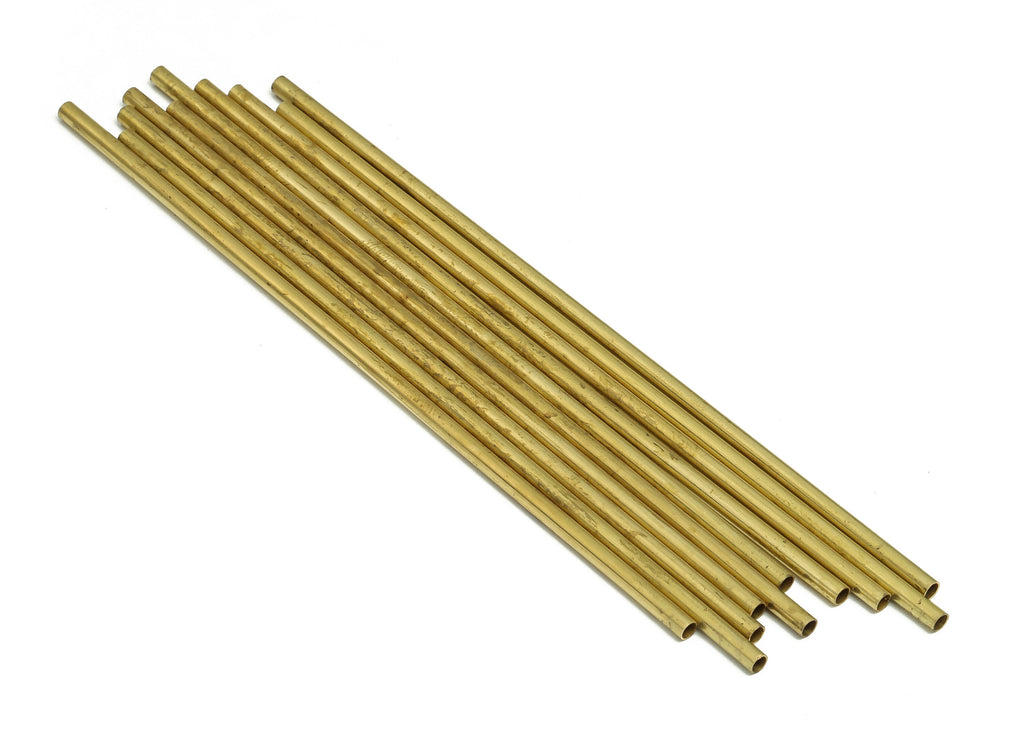 Round Brass Himmeli Tubes - Raw Brass Himmeli DIY Tube Beads - Circle Pipes for Geometric Shapes - For Air Plants -2.5x0.2x110mm- PP4569-110 - DOMEDBAZAAR