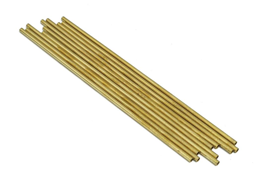 Round Brass Himmeli Tubes - Raw Brass Himmeli DIY Tube Beads - Circle Pipes for Geometric Shapes - For Air Plants -2.5x0.2x130mm- PP4569-130 - DOMEDBAZAAR