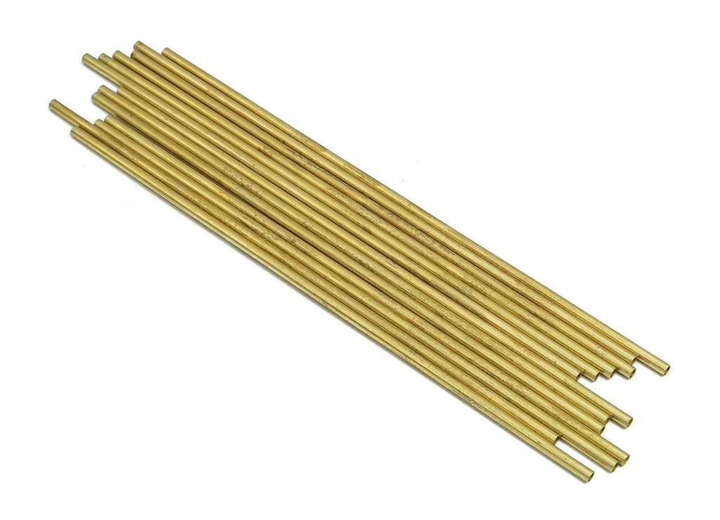Round Brass Himmeli Tubes - Raw Brass Himmeli DIY Tube Beads - Circle Pipes for Geometric Shapes - For Air Plants -2.5x0.2x140mm- PP4569-140 - DOMEDBAZAAR