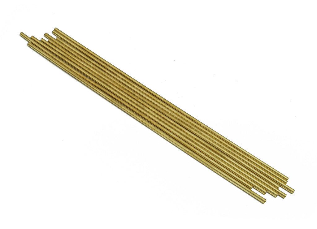 Round Brass Himmeli Tubes - Raw Brass Himmeli DIY Tube Beads - Circle Pipes for Geometric Shapes - For Air Plants -2.5x0.2x180mm- PP4569-180 - DOMEDBAZAAR