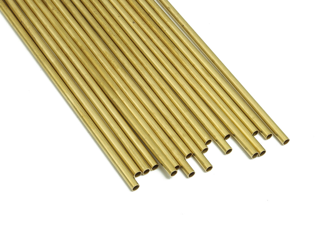 Round Brass Himmeli Tubes - Raw Brass Himmeli DIY Tube Beads - Circle Pipes for Geometric Shapes - For Air Plants -2.5x0.2x180mm- PP4569-180 - DOMEDBAZAAR
