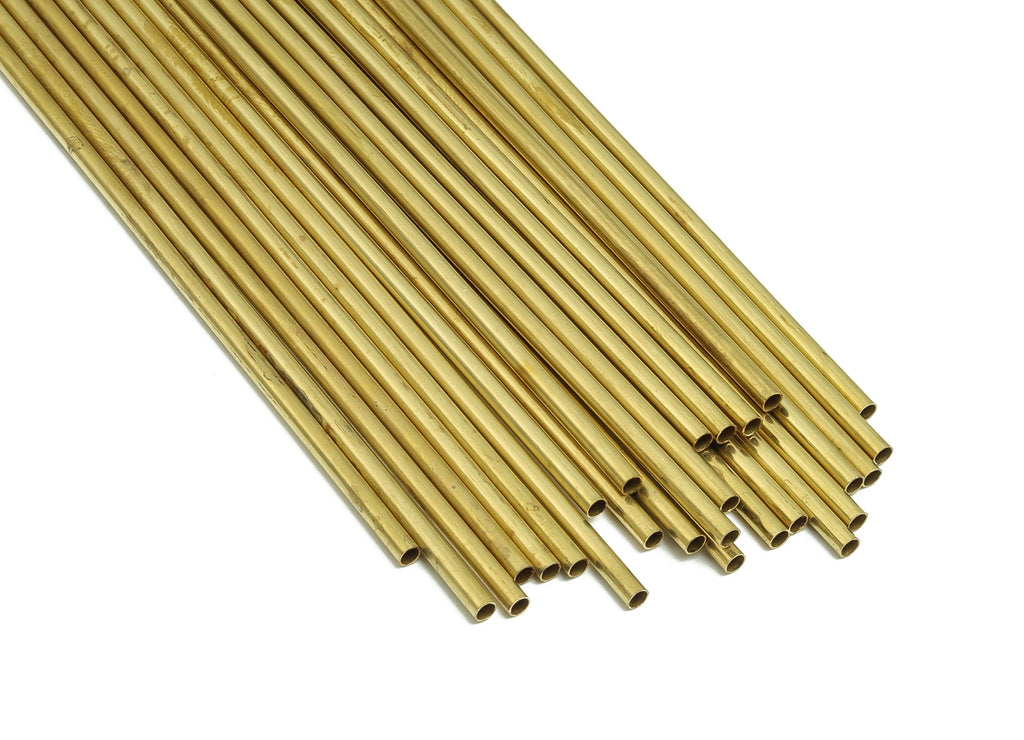 Round Brass Himmeli Tubes - Raw Brass Himmeli DIY Tube Beads - Circle Pipes for Geometric Shapes - For Air Plants -2.5x0.2x250mm- PP4569-250 - DOMEDBAZAAR