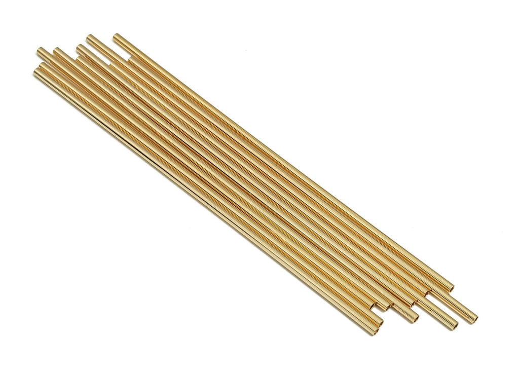 Brass Himmeli Tubes - Brass Himmeli DIY Tube Beads - Geometric Shapes - For Air Plants - 18k Real Gold Plated Brass -2x0.2x100mm-RGP4048-100 - DOMEDBAZAAR