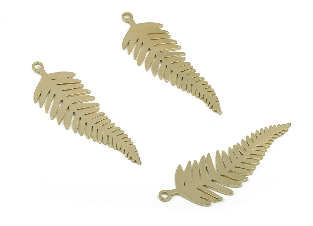Tropical Leaf Earring Charms - Raw Brass Wheat Earring - Acicular Leaf Earring Charm - Jewelry Making Supplies - 39.2x13.12x0.85mm - PPA0036 - DOMEDBAZAAR