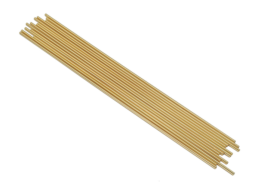 Brass Himmeli Tubes - Brass Himmeli DIY Tube Beads - Geometric Shapes - For Air Plants - 18k Real Gold Plated Brass -2x0.2x200mm-RGP4048-200 - DOMEDBAZAAR