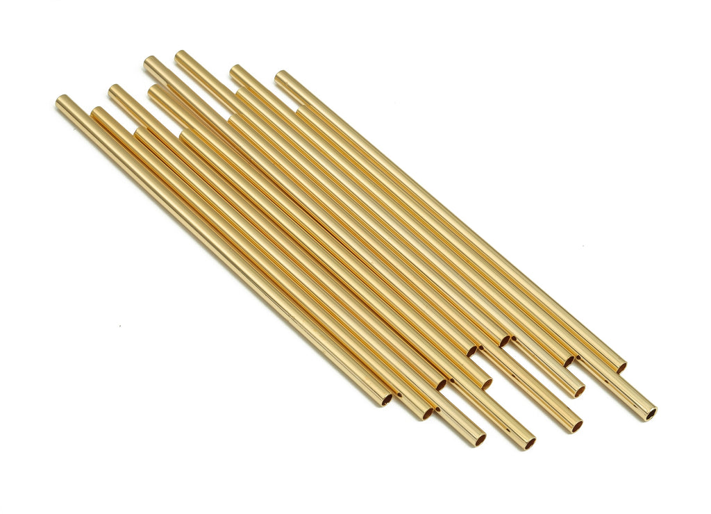 Brass Himmeli Tubes - Brass Himmeli DIY Tube Beads - Geometric Shapes - For Air Plants - 18k Real Gold Plated Brass -2.5x0.2x80mm-RGP4049-80 - DOMEDBAZAAR