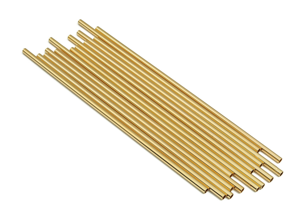 Brass Himmeli Tubes - Brass Himmeli DIY Tube Beads - Geometric Shapes - For Plants - 18k Real Gold Plated Brass -2.5x0.2x110mm- RGP4049-110 - DOMEDBAZAAR