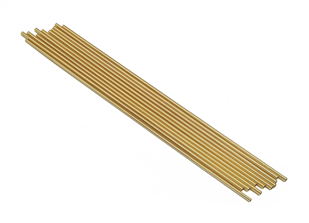Brass Himmeli Tubes -Brass Himmeli DIY Tube Beads - Geometric Shapes - For Plants - 18k Real Gold Plated Brass -2.5x0.2x200mm- RGP4049-200 - DOMEDBAZAAR