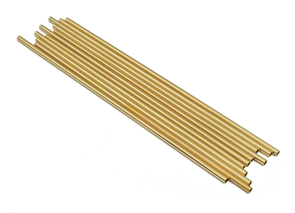 Brass Himmeli Tubes -Brass Himmeli DIY Tube Beads - Geometric Shapes - For Air Plants - 18k Real Gold Plated Brass -3x0.2x160mm- RGP4050-160 - DOMEDBAZAAR