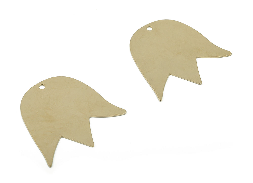 Personalized stamping blank - Fulipa Brass Charms - Raw Brass Fulipa Earring Charms - Fulipa Pendant - 34.83x34.05x0.57mm - PPA0053 - DOMEDBAZAAR