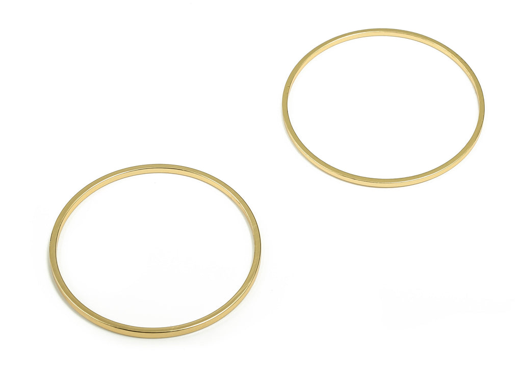 Brass Round Connector - Gold Round Links - Brass Circle Connector - 18K Real Gold Plated Brass - Jewelry Supplies - 30x0.8x1mm - RGP3313-30 - DOMEDBAZAAR