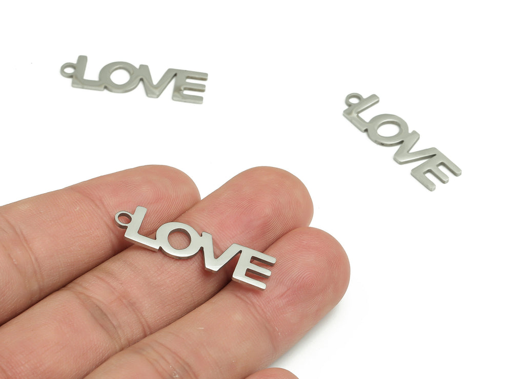 Customized Stainless Steel Charms - Personalized Stainless Steel Phrase Pendant - Custom Handwriting Keyring - 30.2x8.8x0.9mm - SS1246 - DOMEDBAZAAR
