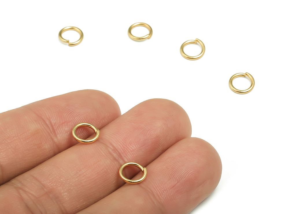 Brass Open Jump Rings - 7x1mm - Gold Open Jump Rings - 18K Real Gold Plated Brass - Jewelry Making Supplies - 7x7x1mm - RGP4138-7*1 - DOMEDBAZAAR