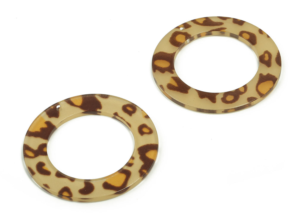 Acetate Circle Earring Charms - Acetate Hoop Pendant for Big Circle - Jewelry Supplies - Color Code: A714 - 47.42x47.4x2.17mm - AC1245-A714 - DOMEDBAZAAR