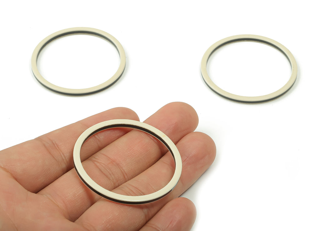 Acrylic Hoop Earring Connector - Acrylic Circle Pendant - No Hole - Jewelry Supplies - Color Code: A717 - 43.54x42.65x2.75mm - AC2355-A717 - DOMEDBAZAAR
