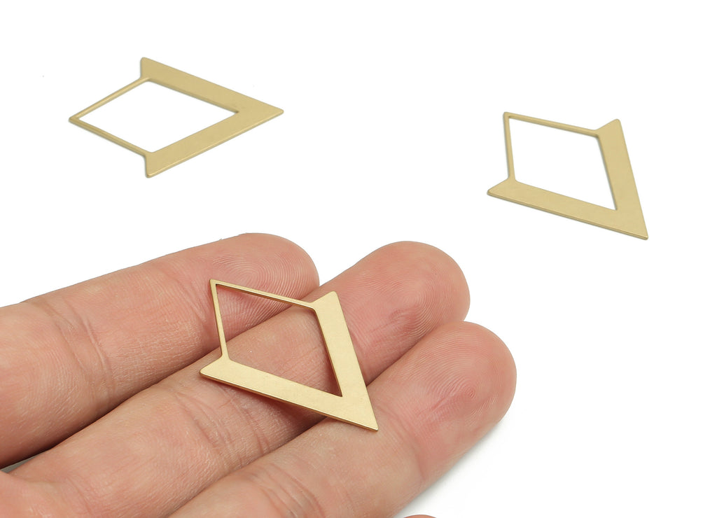 Brass Rhombic Earring Charms - Raw Brass Rhombic Pendant - DIY Jewelry Making Supplies - 34.31x27.13x0.59mm - PP4761 - DOMEDBAZAAR