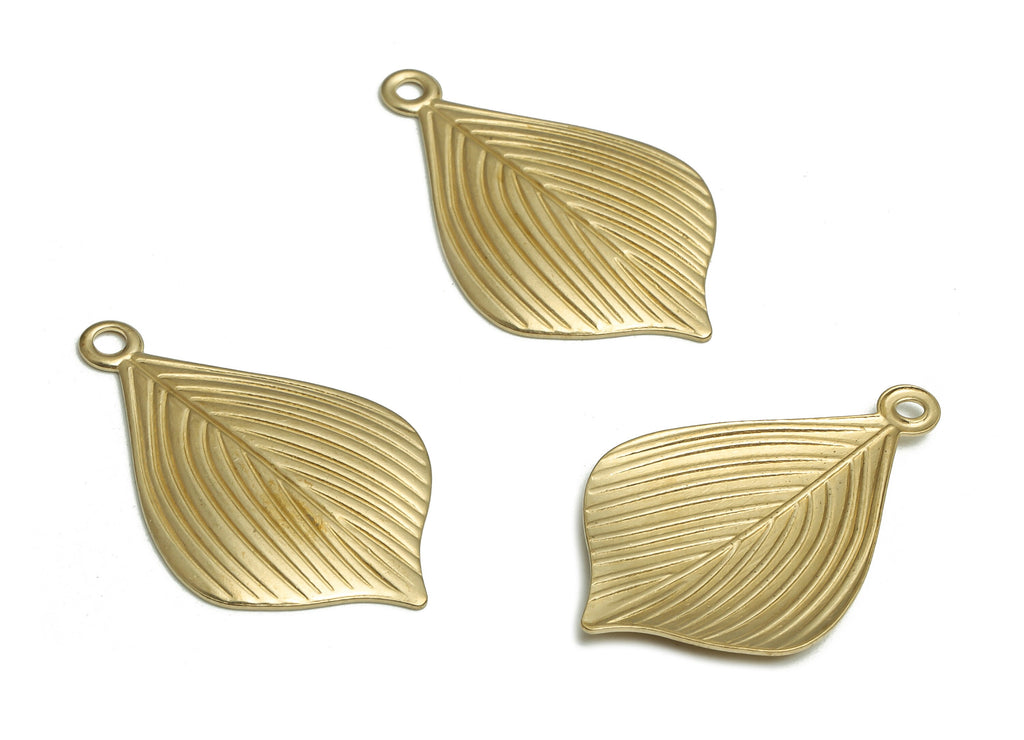 Brass Leaves Earring Charms - Raw Brass Leaves Pendant - DIY Jewelry Making Supplies - 27.71x17.75x1.75mm - PP4729 - DOMEDBAZAAR