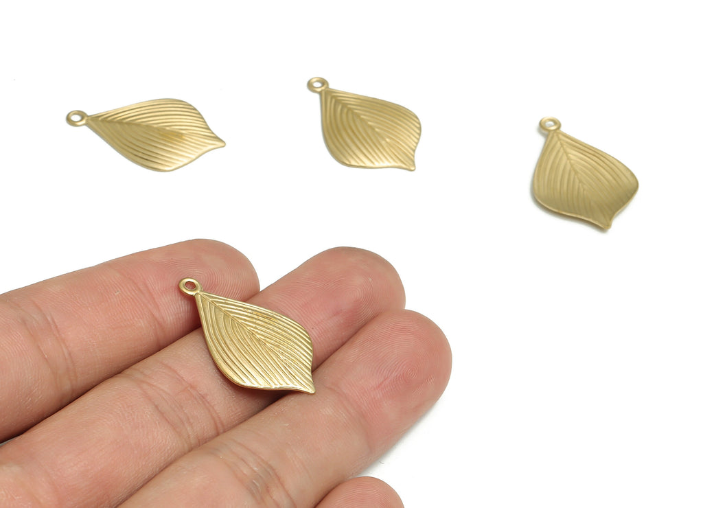 Brass Leaves Earring Charms - Raw Brass Leaves Pendant - DIY Jewelry Making Supplies - 27.71x17.75x1.75mm - PP4729 - DOMEDBAZAAR