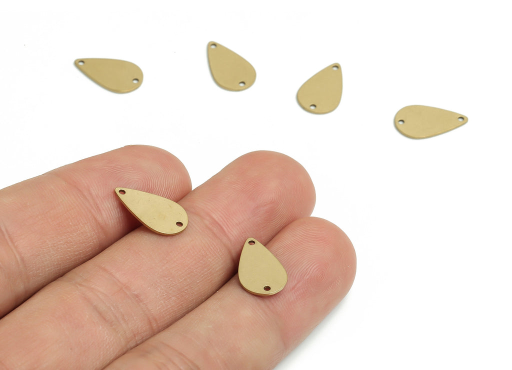 Stamping Blank Brass Drop Earring Connectors - Raw Brass Drop Charms and Pendant - Jewelry Making Supplies - 13.99x8.32x0.63mm - PP4792 - DOMEDBAZAAR