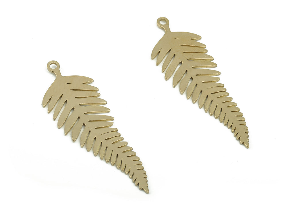 Tropical Leaf Earring Charms - Raw Brass Wheat Earring - Acicular Leaf Earring Charm - Jewelry Making Supplies - 39.2x13.12x0.85mm - PPA0036 - DOMEDBAZAAR