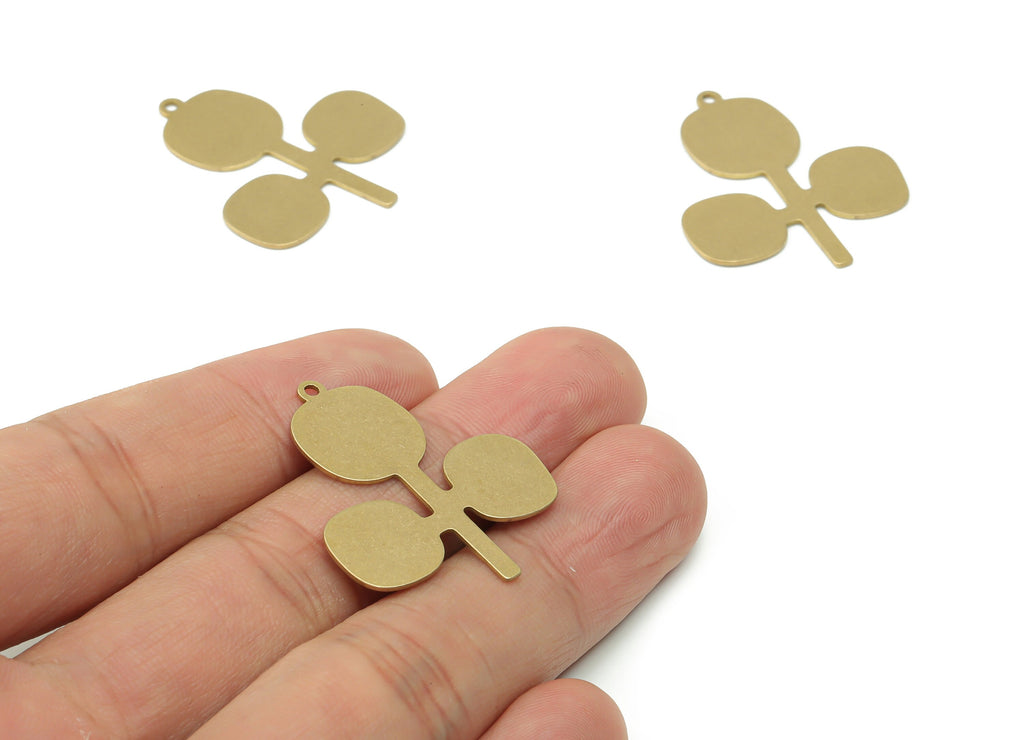 Personalized stamping blank - 3 Rounds Brass Earring Charms - Raw Brass 3 Rounds Pendant - Geometry Pendant - 32.25x27.31x0.64mm - PPA0493 - DOMEDBAZAAR