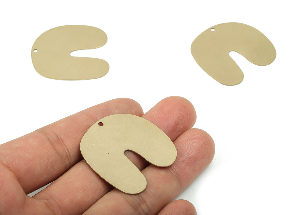 Personalized stamping blank - U Brass Charms - Raw Brass Geometry Earring Charms - Geometry Pendant - 35.33x35.03x0.64mm - PPA0002 - DOMEDBAZAAR